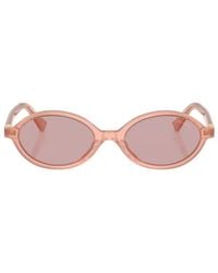 Miu Miu - Eyewear Oval Frame Full Rim Sunglasses - Lyst