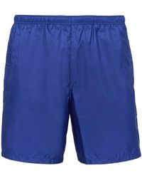 Prada - Logo Printed Swim Shorts - Lyst