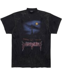Balenciaga - Paris Moon T-Shirt Oversized - Lyst