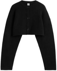 TOTEME - Totême Crewneck Cropped Cardigan - Lyst