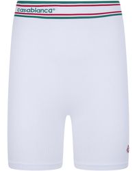 CASABLANCA - Logo Waistband Ribbed Shorts - Lyst