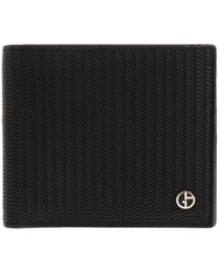 Giorgio Armani - Wavy-Embossed Bi-Fold Wallet - Lyst