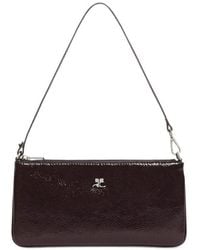 Courreges - Courrèges Logo-Plaque Zipped Naplack Pouch Bag - Lyst