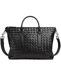 Bottega Veneta - Intrecciato Zipped Briefcase - Lyst