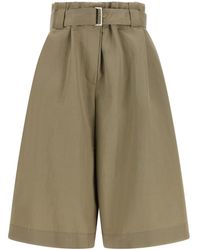 Brunello Cucinelli - High Waist Flared Bermuda Shorts - Lyst