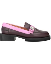 Ganni - Round Toe Two-Tone Platform Loafers - Lyst