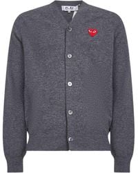 COMME DES GARÇONS PLAY - Heart-Patch Wool Cardigan - Lyst