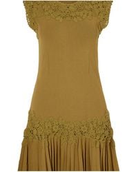 Ulla Johnson - Crochet-Trimmed Ribbed Mini Dress - Lyst
