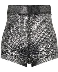 Rabanne - Metallic Knitted Mini Shorts - Lyst