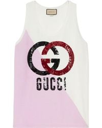 Gucci - Interlocking G Sequin-Embellished Tank Top - Lyst
