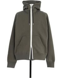 Sacai - Zip-Up Drawstring Cotton Jersey Hoodie - Lyst