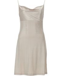 Versace Jeans Couture - Couture Draped Satin Mini Dress - Lyst