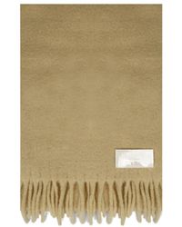 Ami Paris - Logo Patch Fringed Edge Scarf - Lyst