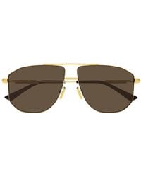 Bottega Veneta - Eyewear Aviator Frame Sunglasses - Lyst