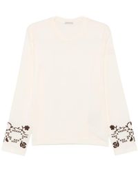Moncler - Embroidered Long-Sleeve T-Shirt - Lyst