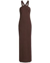 Patrizia Pepe - Pinstripe-Pattern Maxi Dress - Lyst