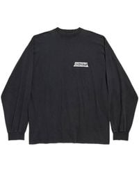 Balenciaga - Masking Tape Oversized Long Sleeve T-Shirt - Lyst