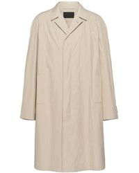 コート Prada Printed Cotton Overcoat Prada Printed Cotton Overcoat in White | Lyst