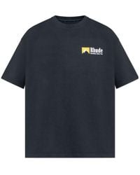 Rhude - Logo Printed Crewneck T-Shirt - Lyst