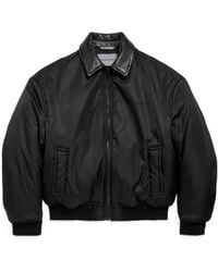 Balenciaga - Cocoon Leather-Collar Bomber Jacket - Lyst