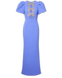 Rebecca Vallance - Violetta Bow-Detail Embellished Crêpe Gown - Lyst