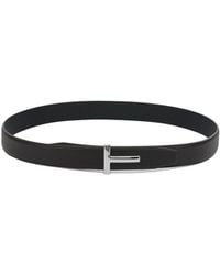Tom Ford - T Logo Buckled Reversible Belt - Lyst