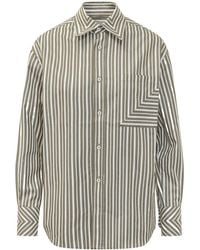 Victoria Beckham - Stripe Pocket Detail Shirt - Lyst