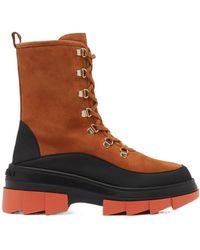 Stuart Weitzman - Chunky Lace-Up Suede Boots - Lyst