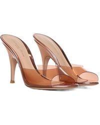 Gianvito Rossi - Glass And Metal Mid Heel Sandals - Lyst