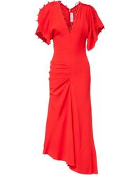 Victoria Beckham - Asymmetric Draped Maxi Dress - Lyst