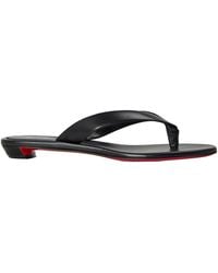 Christian Louboutin - Leather Thong Flat Sandals - Lyst