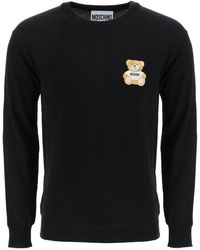 Moschino - Teddy Bear Patch Crewneck Knitted Jumper - Lyst