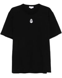 McQueen - Flocked-Skull Crewneck T-Shirt - Lyst