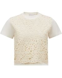 Moncler - Macramé Crewneck T-Shirt - Lyst