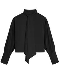 Celine - Cropped Lavalliere Shirt - Lyst