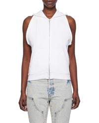 we11done - Plain Knitted Hooded Sleeveless Vest - Lyst