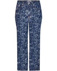 Ganni - High-Waisted Straight-Leg Jeans - Lyst
