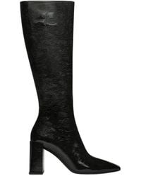 Courreges - Block-Heeled Knee-High Boots - Lyst