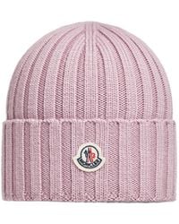 Moncler - Logo Patch Ribbed Beanie - Lyst