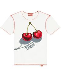 DIESEL - Cherry-Print T-Shirt - Lyst