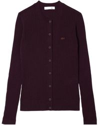 Lacoste - Crewneck Knit Cardigan - Lyst