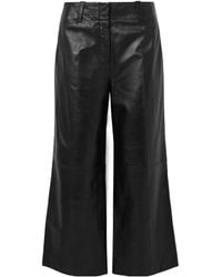 Proenza Schouler - Noland Leather Wide-Leg Casual Pants - Lyst