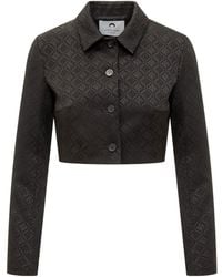 Marine Serre - Moon Diamant Jacquard Cropped Jacket - Lyst