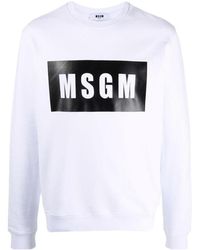 MSGM - Logo-Print Cotton Sweatshirt - Lyst