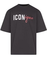 DSquared² - Iconique-Printed Crewneck T-Shirt - Lyst
