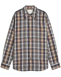 Studio Nicholson - Checked Brushed-Cotton Shirt - Lyst