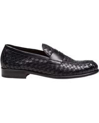 Doucal's - Round Toe Woven Loafers - Lyst