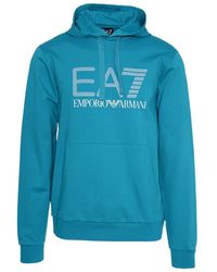 EA7 - Logo Hooded Sweater - Lyst