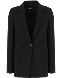 BOSS - Single-Breasted Blazer - Lyst