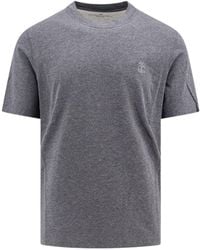 Brunello Cucinelli - Logo Embroidered Crewneck T-Shirt - Lyst